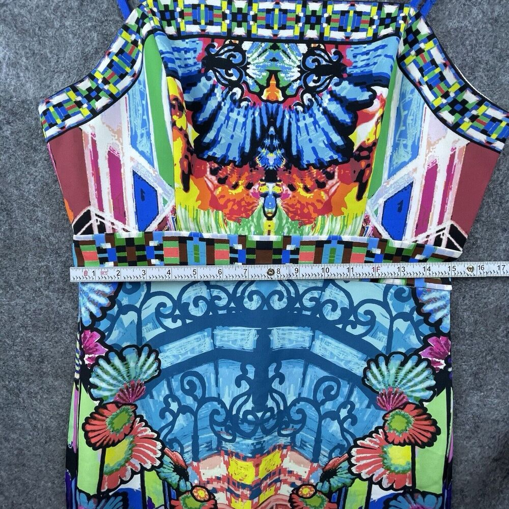 Anthropologie Champagne & Strawberry‎ Dress Large Maximalist Bright Wearable Art - Picture 4 of 7